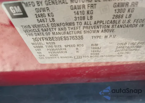 2014 Cadillac Srx Luxury Collection from USA, damaged, VIN 3GYFNBE39ES576335